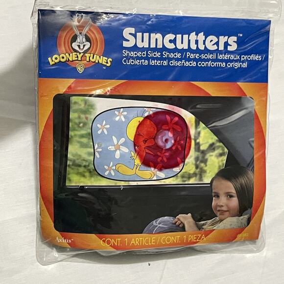 Vintage 2000 Tweety Bird Suncutters Car Window Sunshade Shaped New Old Stock - Picture 1 of 8